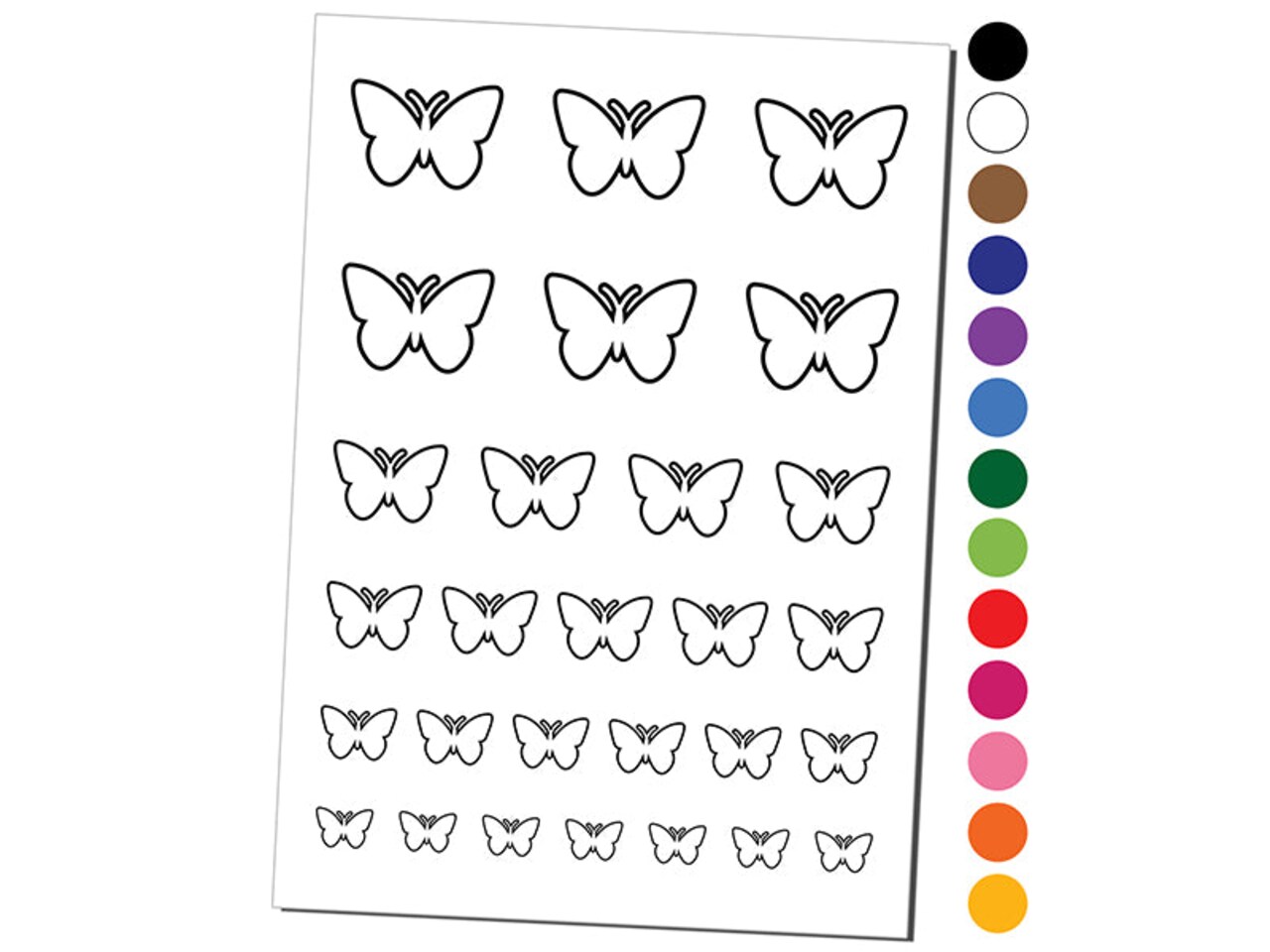 Butterfly Outline Temporary Tattoo Water Resistant Fake Body Art Set Collection